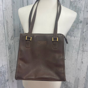 Brown Rosetti New York Faux Leather Brown Vinyl Double Handle Handbag Purse Bag